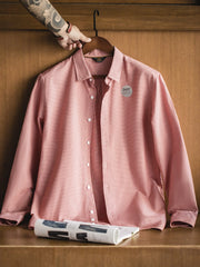 アメリカン千鳥格ボタンダウン長袖シャツ