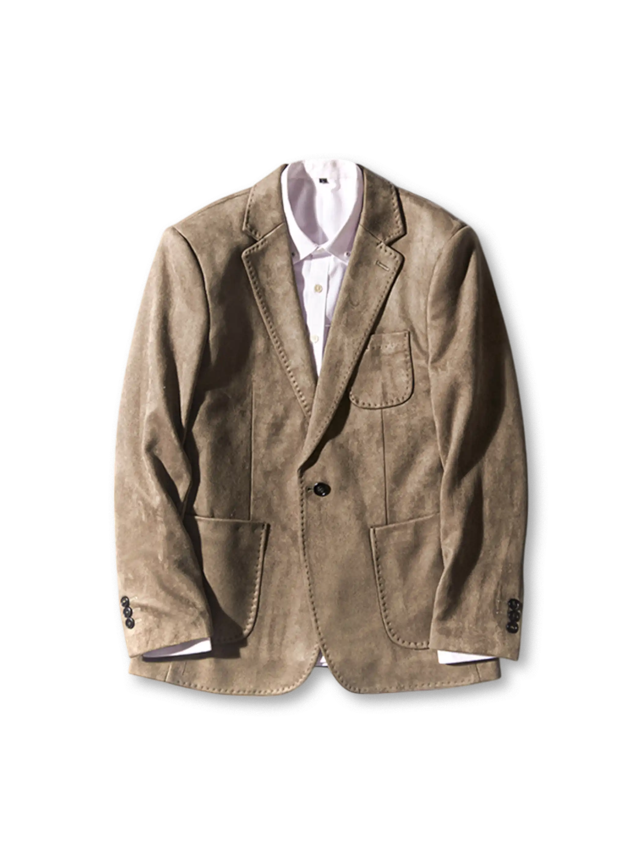 スエードのハンティングブレザー、胸ポケットと腰ポケット付き