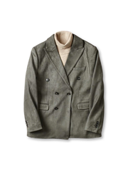 スエードのハンティングブレザー、胸ポケットと腰ポケット付き