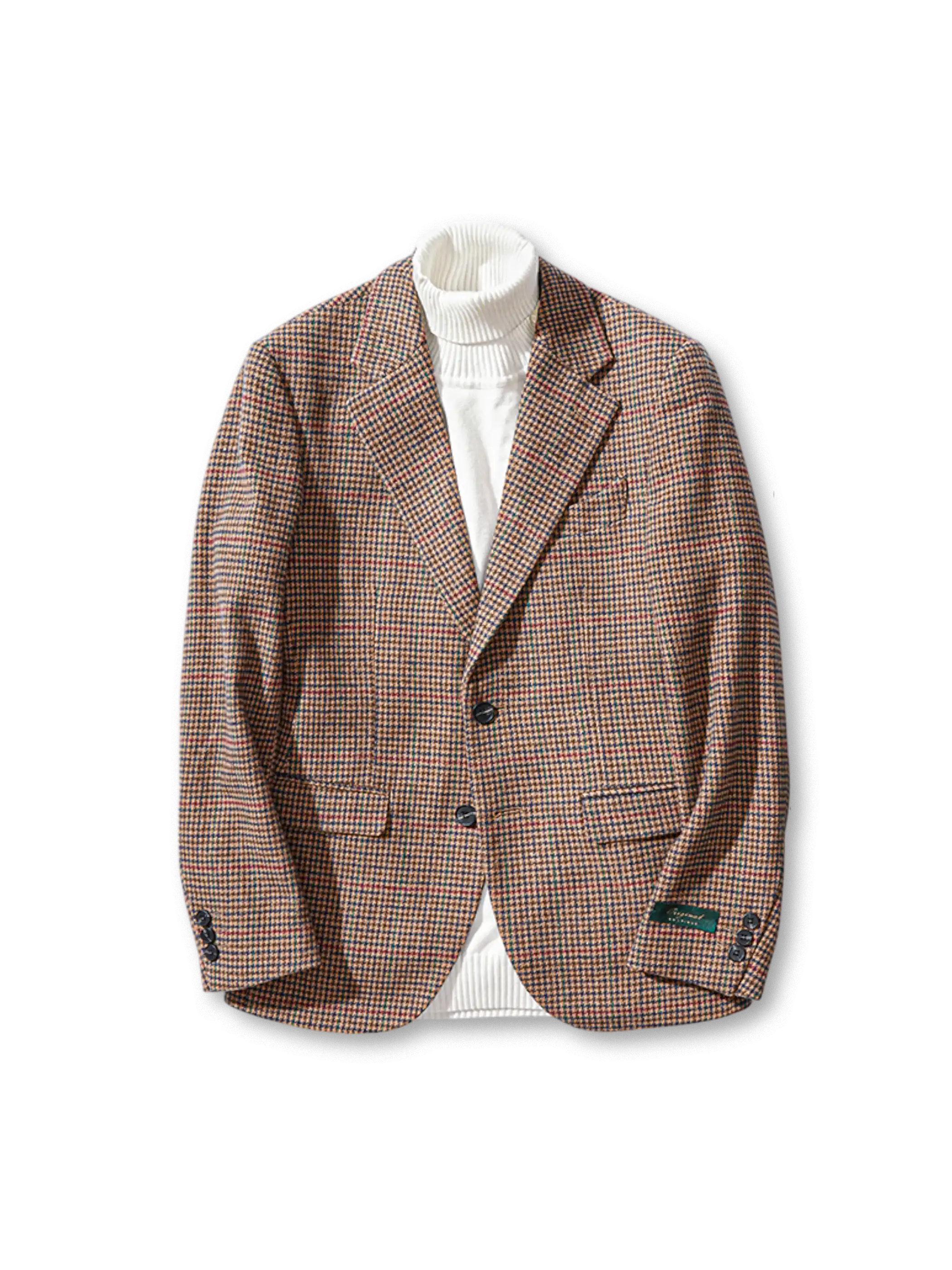 英国風チェック柄ウールジャケットの全体