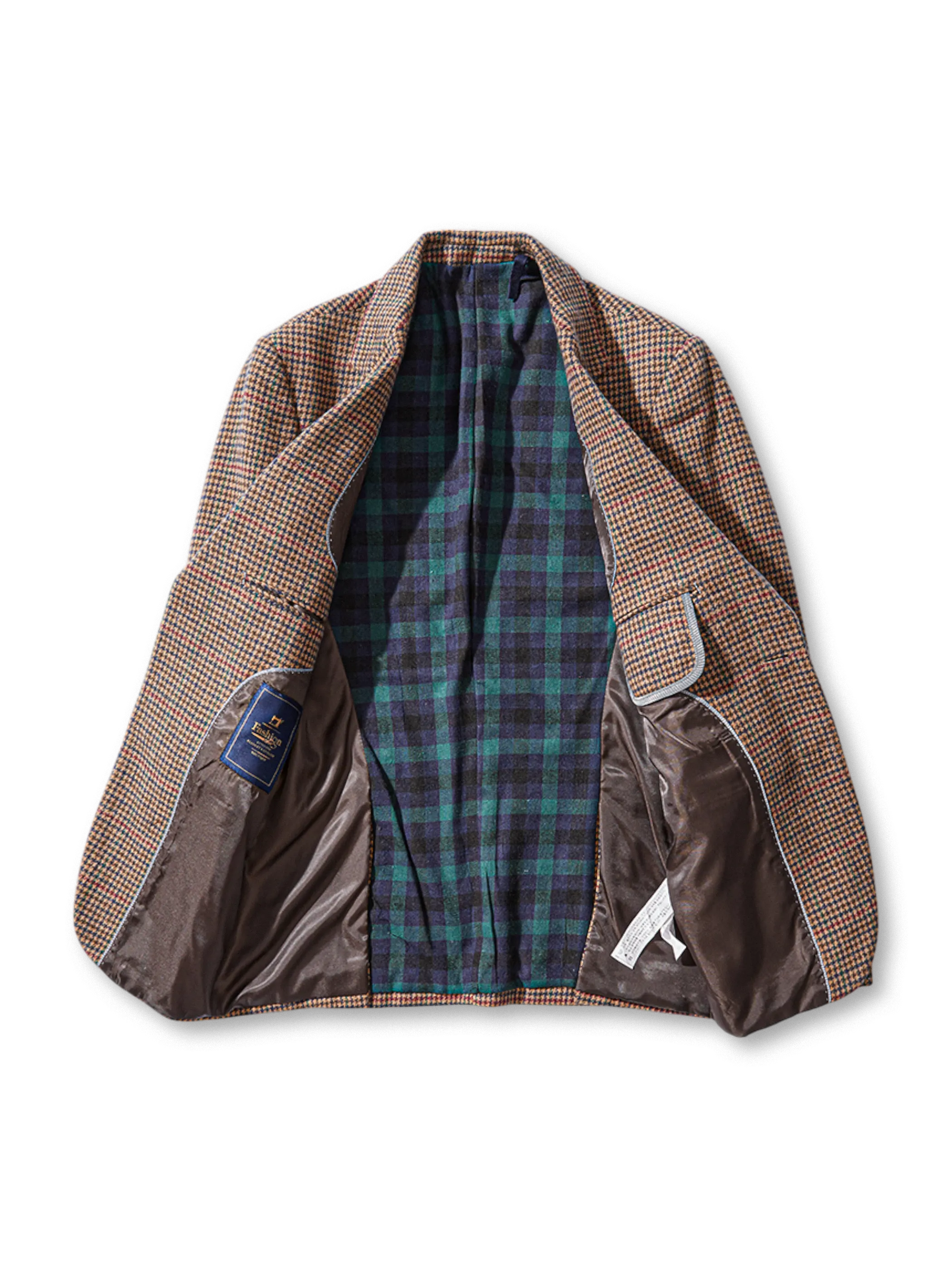 英国風チェック柄ウールジャケットの全体