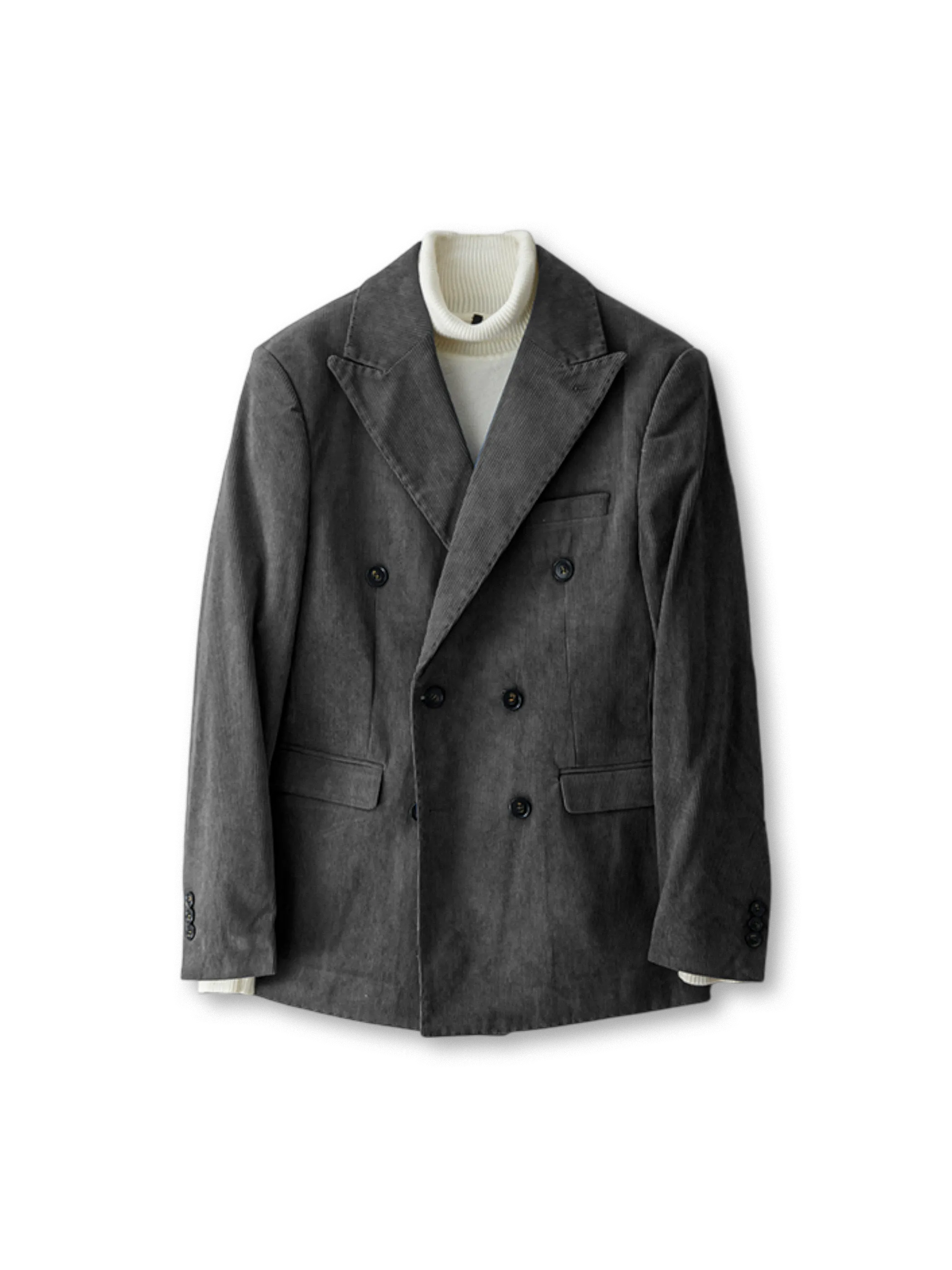 ダブルブレストコーデュロイジャケット全体