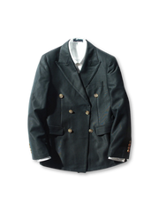 ダブルブレストブレザー、金ボタン付き