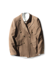 ダブルブレストブレザー、金ボタン付き