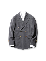 ダブルブレストブレザー、金ボタン付き