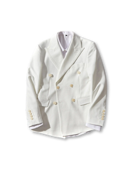 ダブルブレストブレザー、金ボタン付き