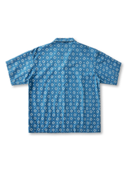 藍染型絵キューバシャツ