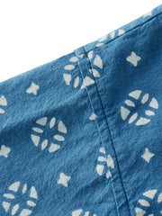 藍染型絵キューバシャツ