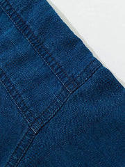 先染めインディゴチェック半袖シャツ