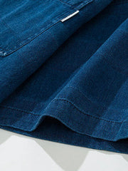 先染めインディゴチェック半袖シャツ