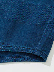 先染めインディゴチェック半袖シャツ