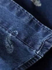 インディゴペイズリー柄プリントシャツ