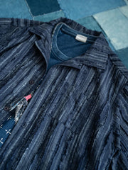 シェアードインディゴ風リラックスシャツ