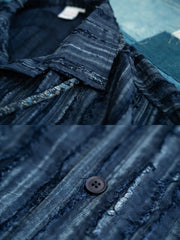 シェアードインディゴ風リラックスシャツ