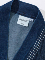 ジャガードウォッシュデニムパッチワークシャツ