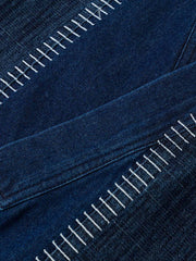 ジャガードウォッシュデニムパッチワークシャツ