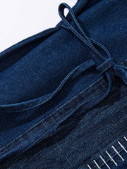 ジャガードウォッシュデニムパッチワークシャツ