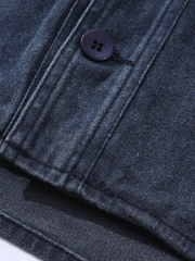 ウォッシュブルー染め Vネック デニムジャケット