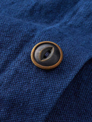 Indigo コットンリネン ワークシャツジャケット