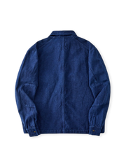 Indigo コットンリネン ワークシャツジャケット