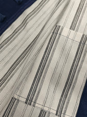 ヴィンテージウォッシュ デニム×インディゴ手織り布 パッチワークジャケット