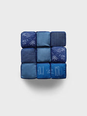 インディゴパッチワークそば殻スリーピングピロー