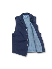 藍染刺し子ワークベスト