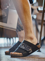 BORO古布プリント ソフトコルクサンダル