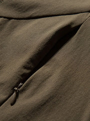 隠しジップポケット スプライス半袖シャツ