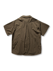 隠しジップポケット スプライス半袖シャツ