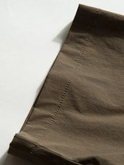 隠しジップポケット スプライス半袖シャツ