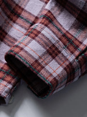 コンビ配色チェック 長袖シャツ