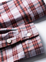 コンビ配色チェック 長袖シャツ