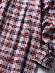 コンビ配色チェック 長袖シャツ