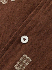 クロス刺繍開襟リラックスシャツ