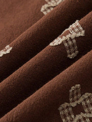 クロス刺繍開襟リラックスシャツ