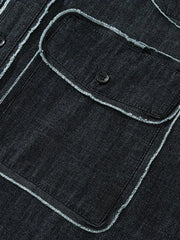 デニムウォッシュ半袖シャツ