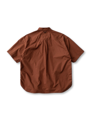 ベージュ、ブラウン、ネイビーの刺繍フィッシングショートスリーブシャツ3色展開