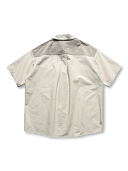 パネル切替テクスチャー半袖シャツ