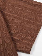 レトロテクスチャード ドレープ半袖シャツ