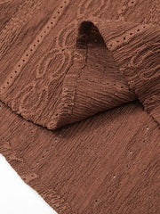 レトロテクスチャード ドレープ半袖シャツ