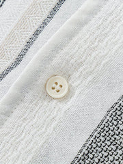 開襟ストライプシャツ