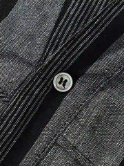 羽織風ストライプ半袖シャツ