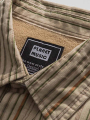 ストライプフリースシャツ