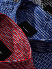 ヴィンテージチェック 半開き長袖シャツ