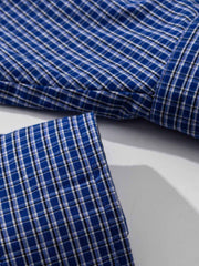 ヴィンテージチェック 半開き長袖シャツ