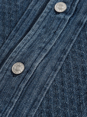 ジャガードウォッシュデニムパッチワークシャツ