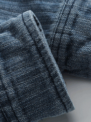 ジャガードウォッシュデニムパッチワークシャツ