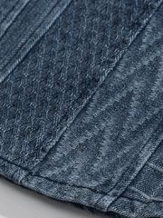 ジャガードウォッシュデニムパッチワークシャツ