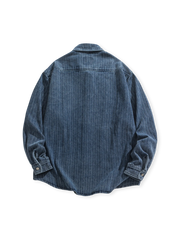 ジャガードウォッシュデニムパッチワークシャツ